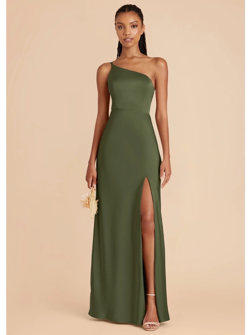 Birdy Grey Kenzie Matte Bridesmaid Dress Size XS Olive Green New Maxi Formal